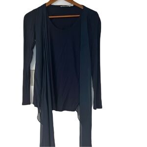Jules and Jim Maternity Navy Cardigan - wraps around waist size Large